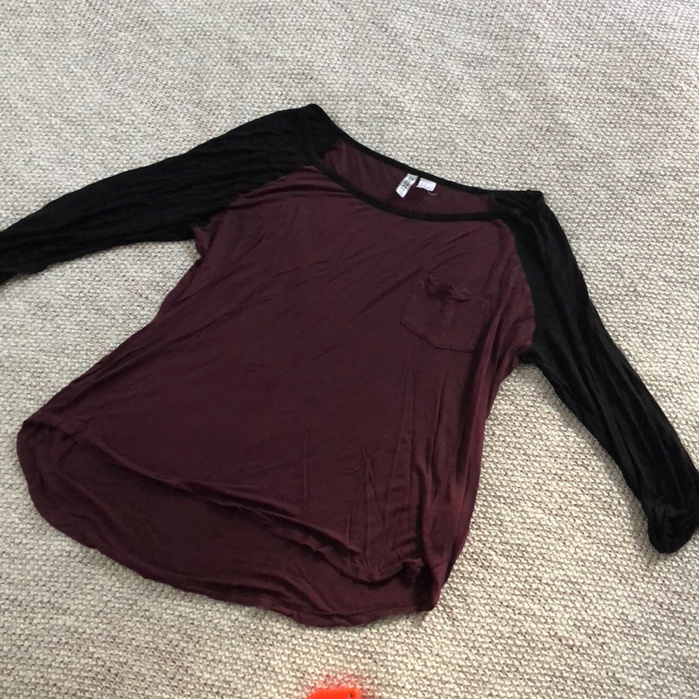 H&M Maroon Baseball Shirt